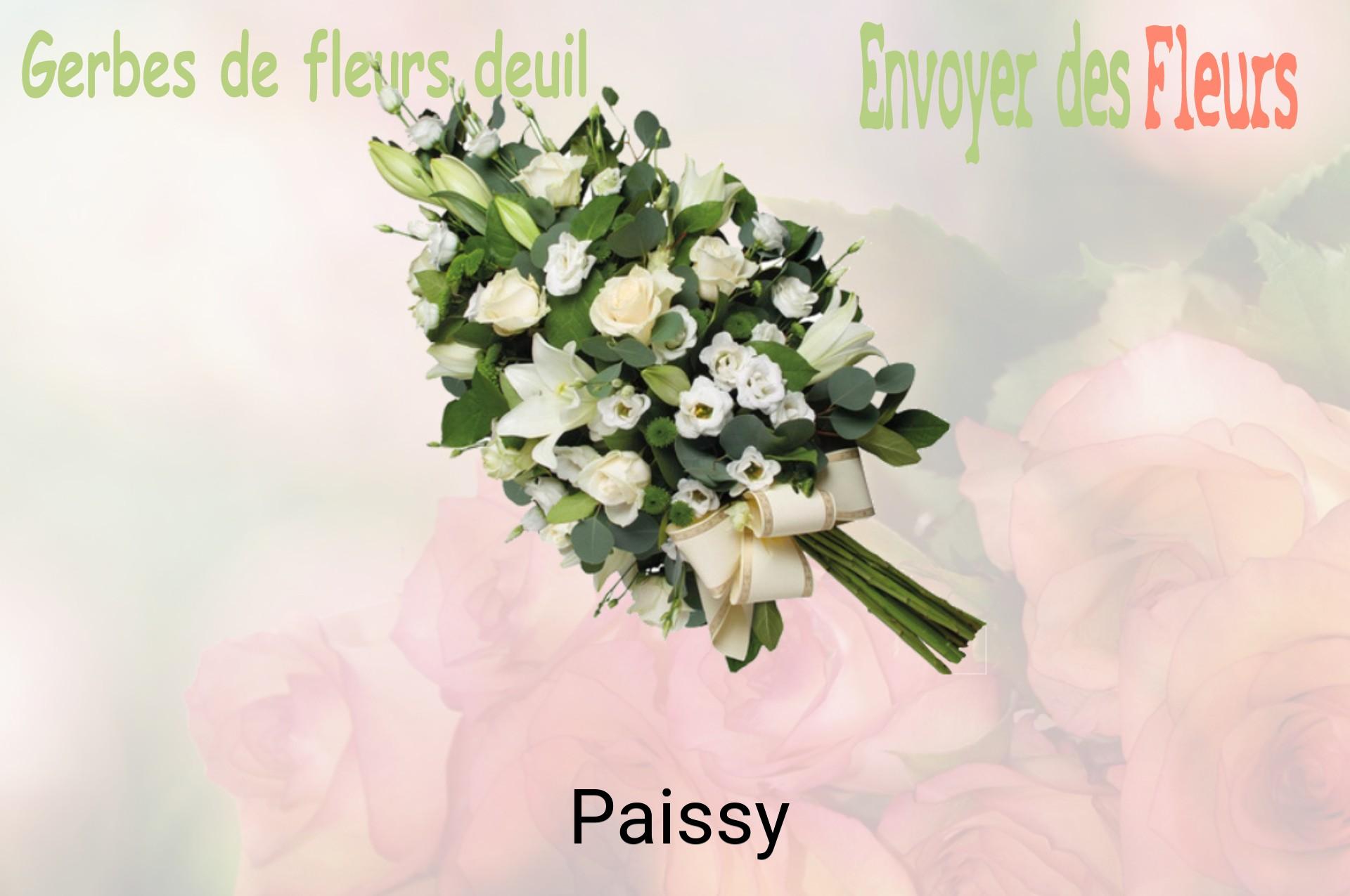 Gerbe de fleurs de deuil livrée à Paissy
